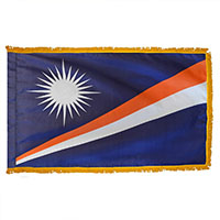 Marshall Islands Indoor Nylon Flag with Fringe