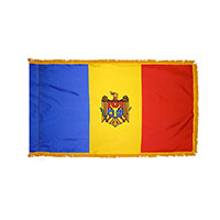 Moldova Indoor Nylon Flag with Fringe