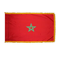 Morocco Indoor Nylon Flag with Fringe
