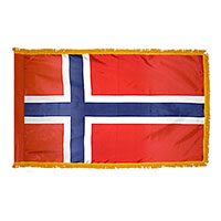 Norway Indoor Nylon Flag with Fringe