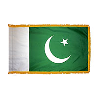 Pakistan Indoor Nylon Flag with Fringe