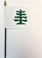 Pine Tree 4 Inch (in) Height x 6 Inch (in) Length Desktop Flag