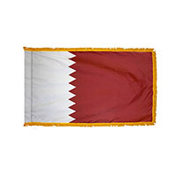 Qatar Indoor Nylon Flag with Fringe