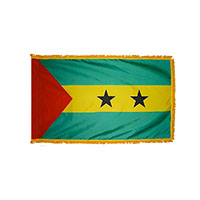Sao Tome and Principe Indoor Nylon Flag with Fringe
