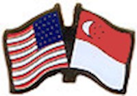 Singapore/United States of America (USA) Friendship Pin