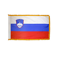 Slovenia Republic Indoor Nylon Flag with Fringe