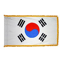 South Korea Indoor Nylon Flag with Fringe