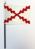 Spanish Cross Of Burgundy 4 Inch (in) Height x 6 Inch (in) Length Desktop Flag
