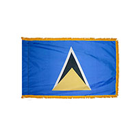 Saint Lucia Indoor Nylon Flag with Fringe
