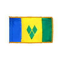 Saint Vincent & Grenadines Indoor Nylon Flag with Fringe