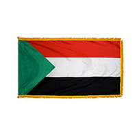 Sudan Indoor Nylon Flag with Fringe
