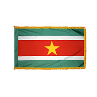 Suriname Indoor Nylon Flag with Fringe