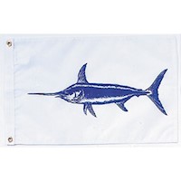 Swordfish 12 Inch (in) Height x 18 Inch (in) Length Nylon Fish Flag for Boats or Marinas