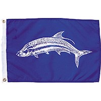 Tarpon 12 Inch (in) Height x 18 Inch (in) Length Nylon Fish Flag for Boats or Marinas