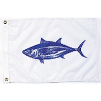Tuna 12 Inch (in) Height x 18 Inch (in) Length Nylon Fish Flag for Boats or Marinas
