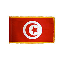 Tunisia Indoor Nylon Flag with Fringe