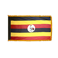 Uganda Indoor Nylon Flag with Fringe