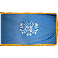 United Nations Indoor Nylon Flag with Fringe