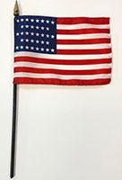 36 Star 4 Inch (in) Height x 6 Inch (in) Length United States (U.S.) Desktop Flag