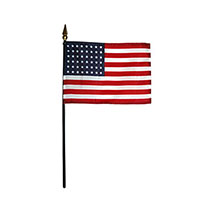 48 Star 4 Inch (in) Height x 6 Inch (in) Length United States (U.S.) Desktop Flag