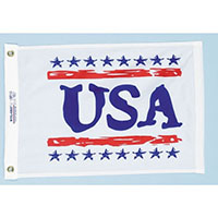 12 Inch (in) Height x 18 Inch (In) Length United States of America (USA) Patriot Nylon Boat Flag