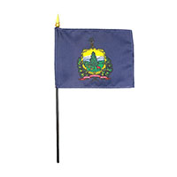 4 Inch (in) Height x 6 Inch (in) Length Vermont Nylon Desktop Flag