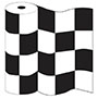 18 Inch (in) x 100 Yard (yd) Black/White Checkered Bunting Polyethylene Flag Roll