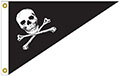10 Inch (in) Height x 15 Inch (in) Length Jolly Roger Pennant Nylon Flag for Boats or Marinas