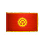 Kyrgyzstan Indoor Nylon Flag with Fringe