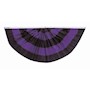 3 Feet (ft) Height x 6 Feet (ft) Length, Nylon Mourning Pleated Fan Flag