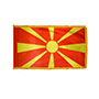 North Macedonia Indoor Nylon Flag with Fringe