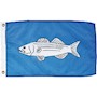 Striped Bass 12 Inch (in) Height x 18 Inch (in) Length Nylon Fish Flag for Boats or Marinas