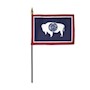 4 Inch (in) Height x 6 Inch (in) Length Wyoming Nylon Desktop Flag
